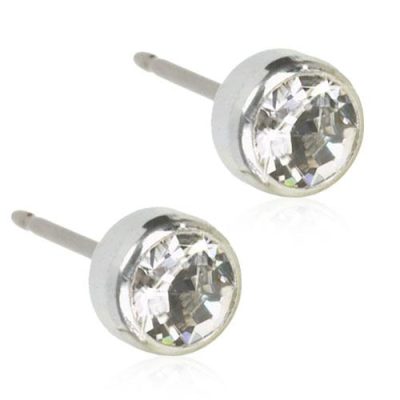  Blomdahl Medical Plastic Earrings with Crystal - Hypoallergenic  for Sensitive Ears: Clothing, Shoes & Jewelry